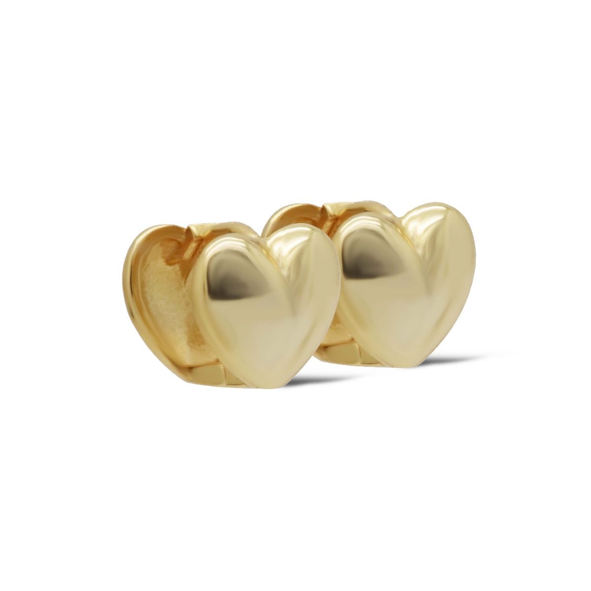 Earrings Hinged Hoops Gold Heart 10mm
