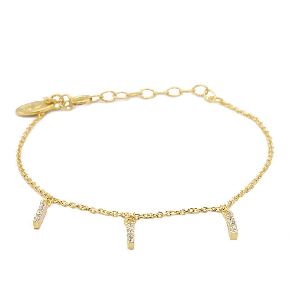 Bracelet Triple Zirkonia Tube Gold