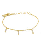 Bracelet Triple Zirkonia Tube Gold