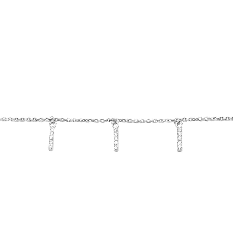 Bracelet Triple Zirkonia Tube Silver