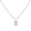 Necklace Vintage Zirkonia Square Silver